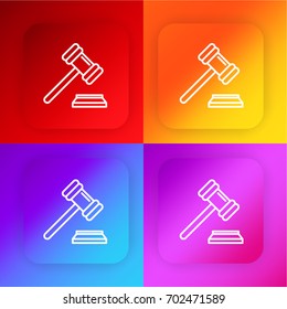 Gavel four color gradient app icon set