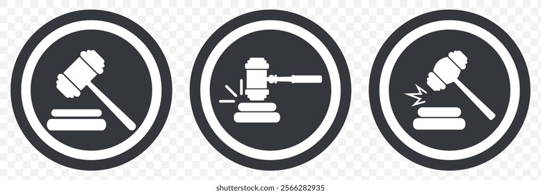 Gavel hammer icon. eps 10.