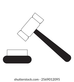 Gavel Hammer icon style trendy stylist Judge line.