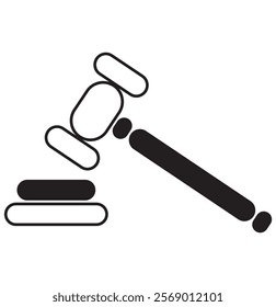 Gavel Hammer icon style trendy stylist Judge line.