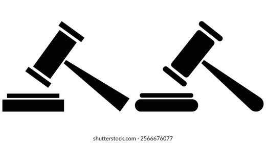 Gavel, Hammer icon. Gavel icon vector for web and mobile app. judge gavel sign and symbol. law icon. auction hammer. Judge law gavel. Auction court hammer bid authority concept symbol. Design Eps 10