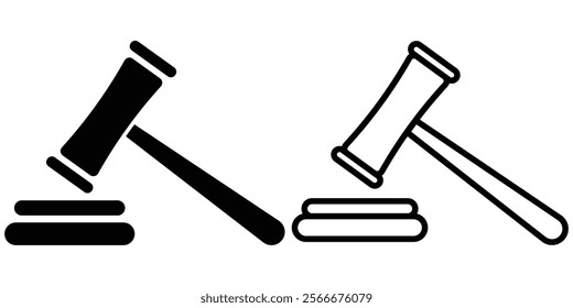 Gavel, Hammer icon. Gavel icon vector for web and mobile app. judge gavel sign and symbol. law icon. auction hammer. Judge law gavel. Auction court hammer bid authority concept symbol. Design Eps 10