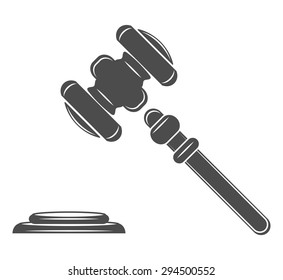 Gavel. Hammer of judge or auctioneer, judge gavel.