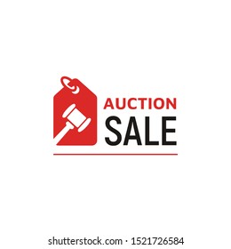 Gavel Hammer With Price Tag For Auction Sale Logo Design