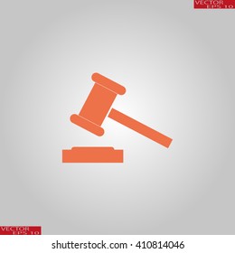 gavel icon. auction icon court sign verdict symbol. judge or auction hammer icon
