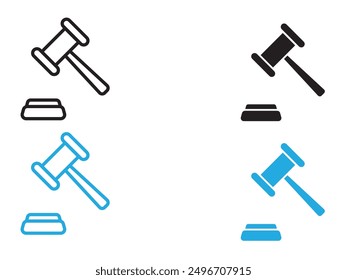 Icono de mazo signo de contorno de Vector en blanco y negro