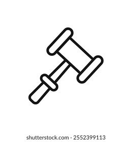Icono de mazo signo de contorno de Vector en blanco y negro