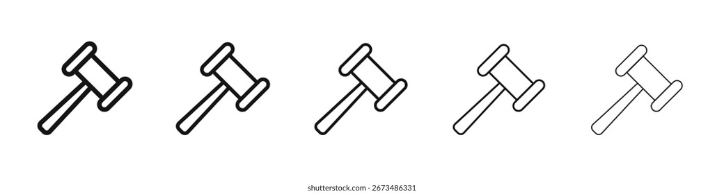 Signo de Vector blanco y negro del icono del mazo