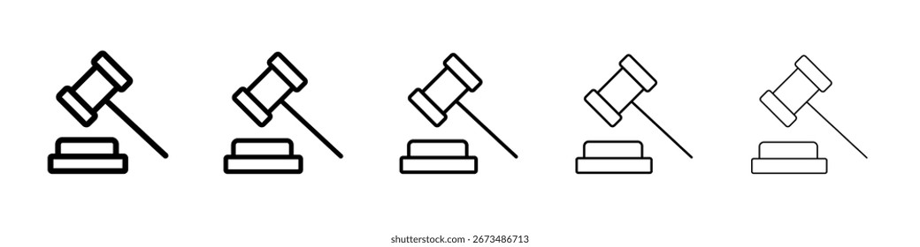 Signo de Vector blanco y negro del icono del mazo