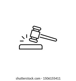 Gavel icon. Element of legal services thin line icon