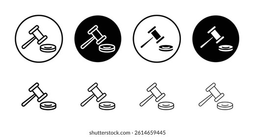 Gavel icon flat and simple set design