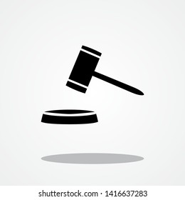 Gavel Icon with Gray Shadow