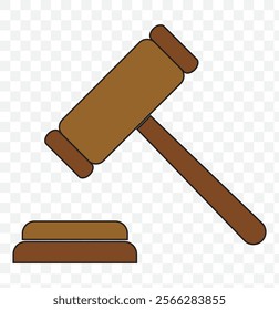 Gavel icon. Judge or Auction Hammer icon. Law symbol, judiciary sign, judge hearing symbol for modern mobile and web concept. eps 10.