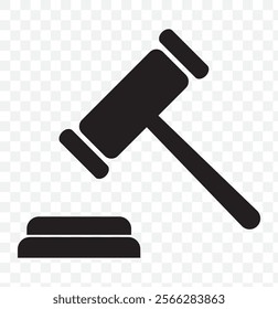 Gavel icon. Judge or Auction Hammer icon. Law symbol, judiciary sign, judge hearing symbol for modern mobile and web concept. eps 10.