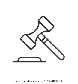 Gavel icon. Judge gavel auction. Vector Illustration.