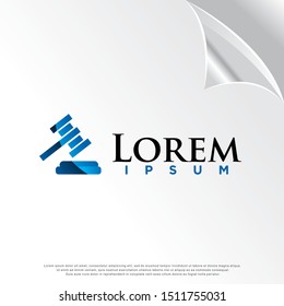 gavel icon for law firm or company, lawyer office, modern concept. template logo design