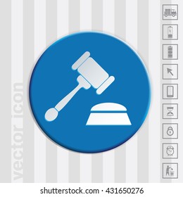 gavel. icon law. symbol of justice and judgment