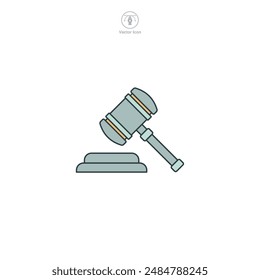 Gavel Icon. Legal and Law theme symbol vector illustration isolated on white background