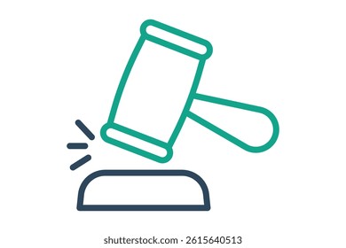 Gavel icon. line icon style. icon related to finality of decisions. law elements vector illustration