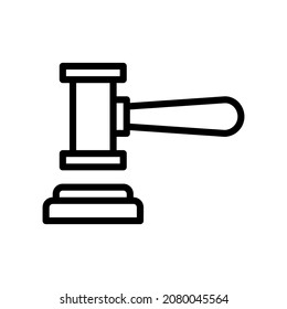 Gavel Icon, Line style icon vector illustration, Suitable for website, mobile app, print, presentation, infographic and any other project.