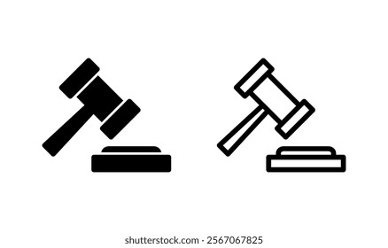 Gavel icon logo design. judge gavel sign and symbol. law icon. auction hammer