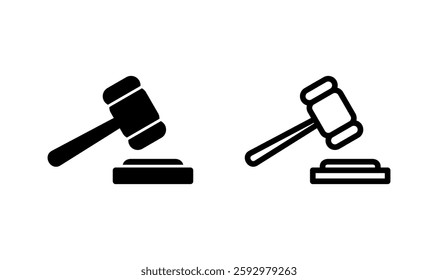 Gavel icon logo design. judge gavel sign and symbol. law icon. auction hammer