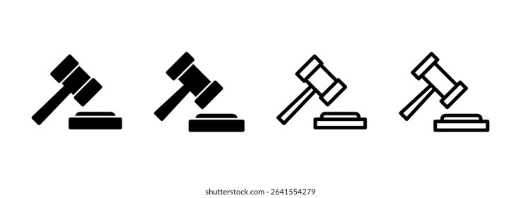 Gavel icon logo design. judge gavel sign and symbol. law icon. auction hammer