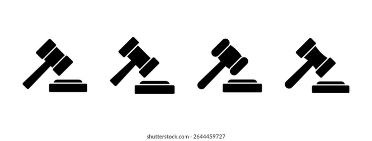 Ícone de martelo design logotipo. símbolo e sinal de martelo juiz. ícone de lei. martelo leilão