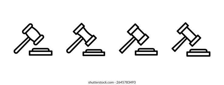 Ícone de martelo design logotipo. símbolo e sinal de martelo juiz. ícone de lei. martelo leilão