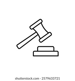 Gavel icon logo sign set vector outline