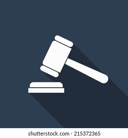 gavel icon with long shadow