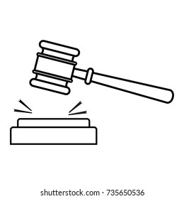 Gavel icon, outline design. Vector illustration