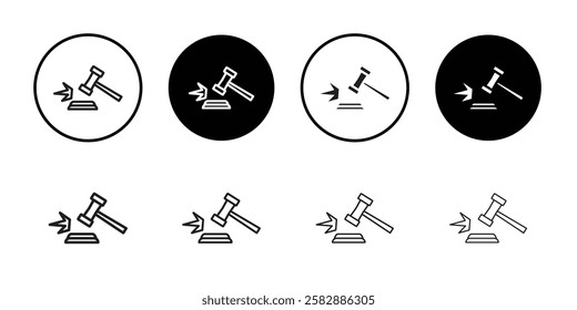 Gavel icon Outline thin set pack series