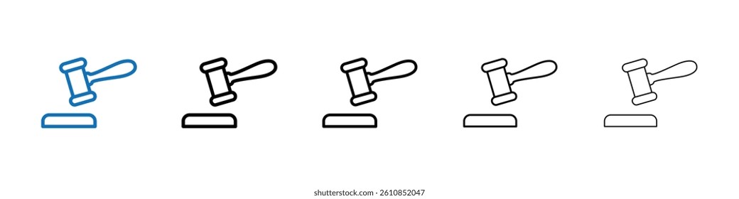 Gavel icon Outline vector logo for web ui
