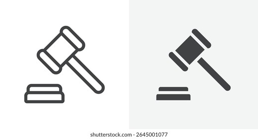 Ícone de Gavel Contorno do sinal de vetor