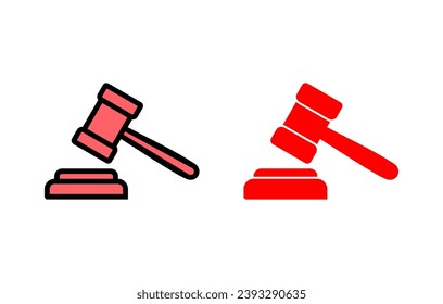 Gavel icon set illustration. judge gavel sign and symbol. law icon. auction hammer