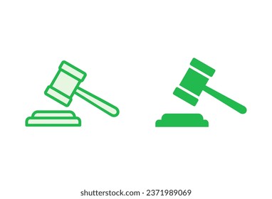 Juego de iconos de martillo. vectores de icono de martillo. vector de icono de ley. martillo de subasta