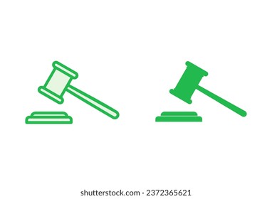 Gavel icon set. judge gavel icon vector. law icon vector. auction hammer