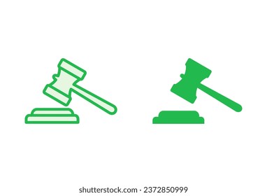 Gavel icon set. judge gavel icon vector. law icon vector. auction hammer
