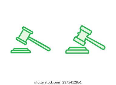 Gavel icon set. judge gavel icon vector. law icon vector. auction hammer