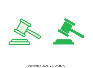 Gavel icon set. judge gavel icon vector. law icon vector. auction hammer