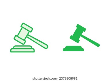 Gavel icon set. judge gavel icon vector. law icon vector. auction hammer