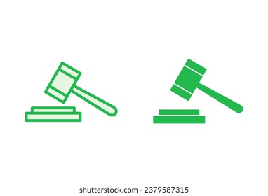 Juego de iconos de martillo. vectores de icono de martillo. vector de icono de ley. martillo de subasta