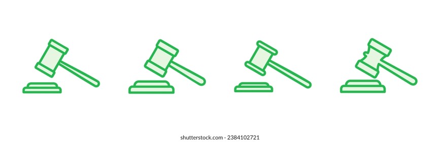 Gavel icon set. judge gavel icon vector. law icon vector. auction hammer