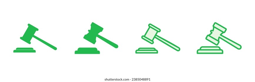 Gavel icon set. judge gavel icon vector. law icon vector. auction hammer