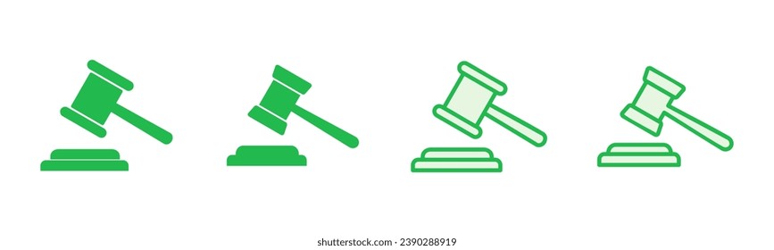 Gavel icon set. judge gavel icon vector. law icon vector. auction hammer