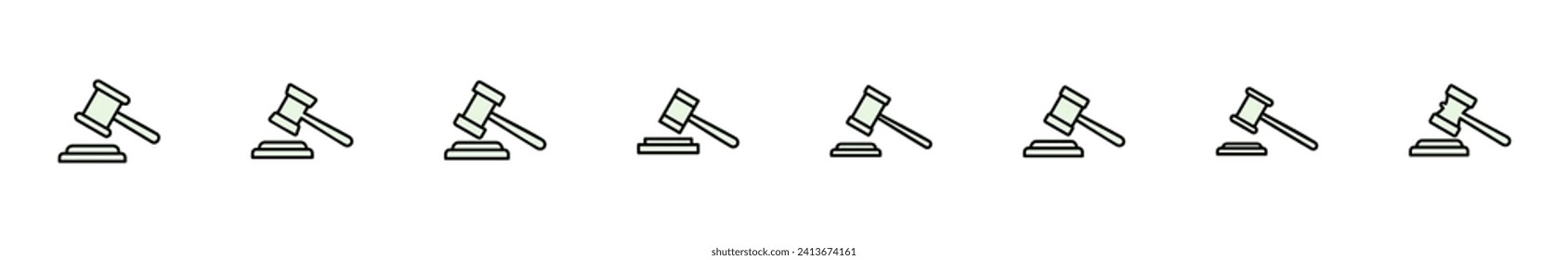 Gavel icon set. judge gavel icon vector. law icon vector. auction hammer