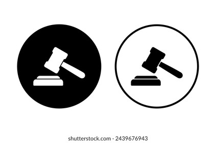 Gavel icon set. judge gavel icon vector. law icon vector. auction hammer