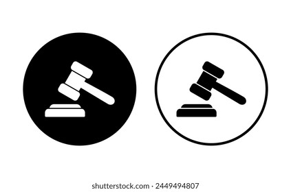 Gavel icon set. judge gavel icon vector. law icon vector. auction hammer