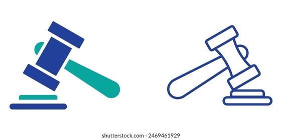 Gavel icon set. judge gavel icon vector. law icon vector. auction hammer